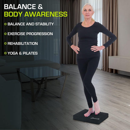Exercise Balance Pad, Non-Slip Cushioned Foam Mat & Knee Pad for Fitness and Stability Training, Yoga, Physical Therapy