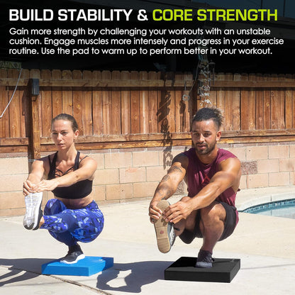 Exercise Balance Pad, Non-Slip Cushioned Foam Mat & Knee Pad for Fitness and Stability Training, Yoga, Physical Therapy