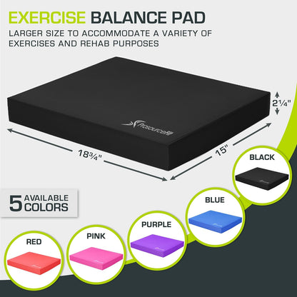 Exercise Balance Pad, Non-Slip Cushioned Foam Mat & Knee Pad for Fitness and Stability Training, Yoga, Physical Therapy