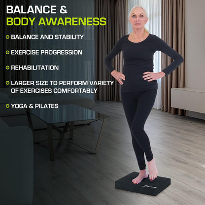 Exercise Balance Pad, Non-Slip Cushioned Foam Mat & Knee Pad for Fitness and Stability Training, Yoga, Physical Therapy