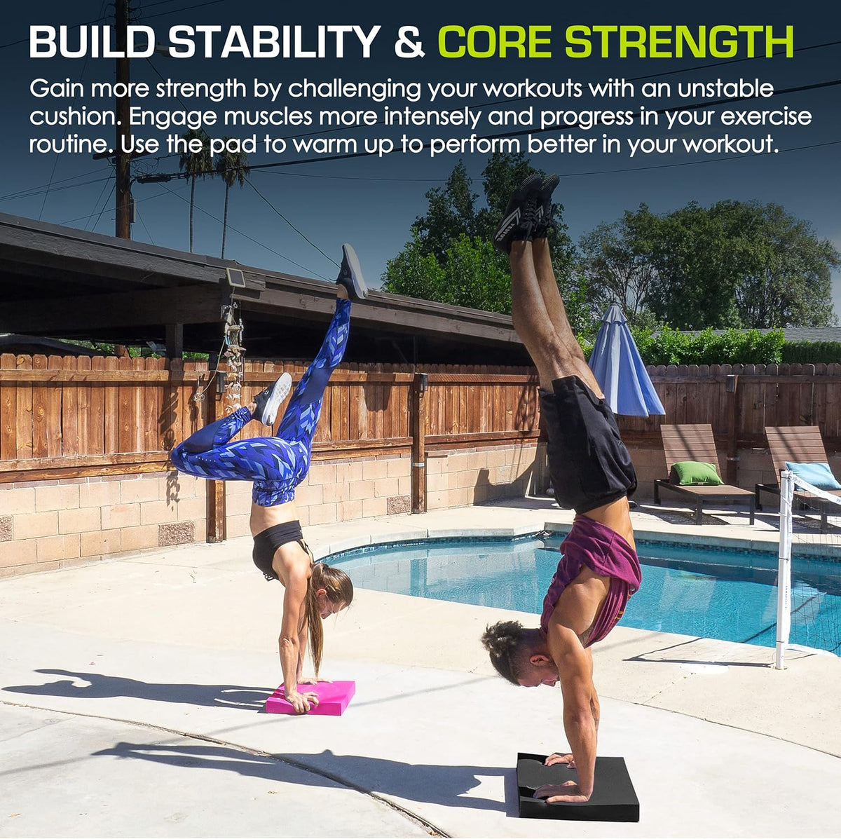 Exercise Balance Pad, Non-Slip Cushioned Foam Mat & Knee Pad for Fitness and Stability Training, Yoga, Physical Therapy