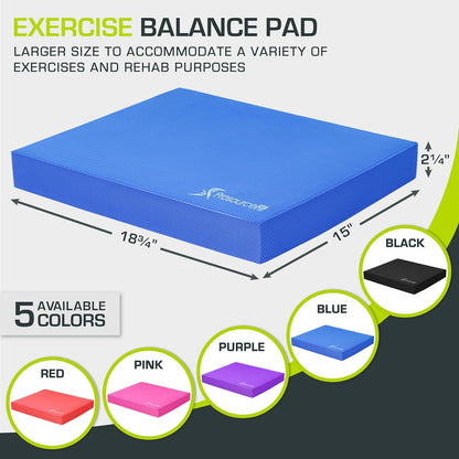 Exercise Balance Pad, Non-Slip Cushioned Foam Mat & Knee Pad for Fitness and Stability Training, Yoga, Physical Therapy