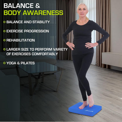 Exercise Balance Pad, Non-Slip Cushioned Foam Mat & Knee Pad for Fitness and Stability Training, Yoga, Physical Therapy