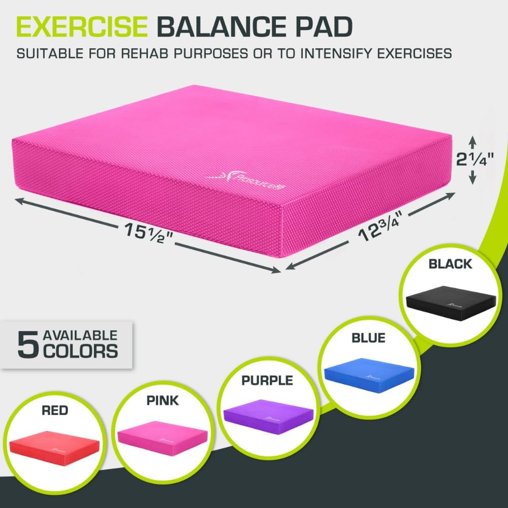 Exercise Balance Pad, Non-Slip Cushioned Foam Mat & Knee Pad for Fitness and Stability Training, Yoga, Physical Therapy
