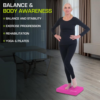 Exercise Balance Pad, Non-Slip Cushioned Foam Mat & Knee Pad for Fitness and Stability Training, Yoga, Physical Therapy