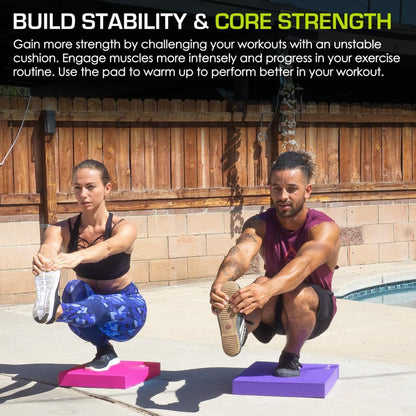 Exercise Balance Pad, Non-Slip Cushioned Foam Mat & Knee Pad for Fitness and Stability Training, Yoga, Physical Therapy
