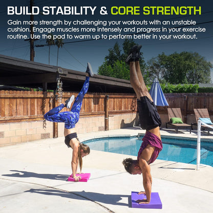 Exercise Balance Pad, Non-Slip Cushioned Foam Mat & Knee Pad for Fitness and Stability Training, Yoga, Physical Therapy