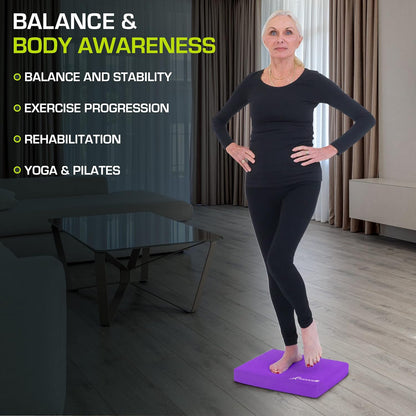 Exercise Balance Pad, Non-Slip Cushioned Foam Mat & Knee Pad for Fitness and Stability Training, Yoga, Physical Therapy