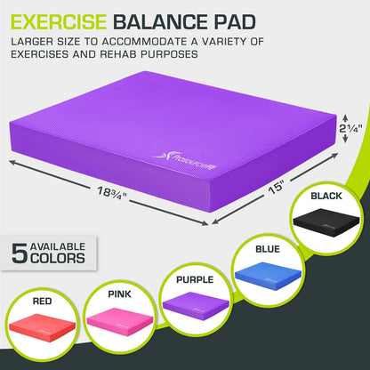 Exercise Balance Pad, Non-Slip Cushioned Foam Mat & Knee Pad for Fitness and Stability Training, Yoga, Physical Therapy