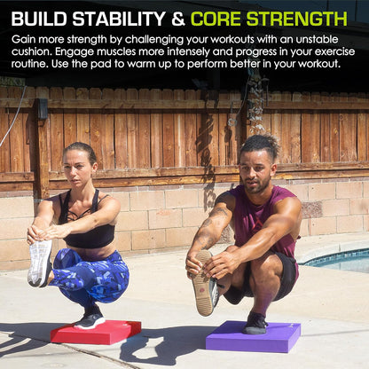 Exercise Balance Pad, Non-Slip Cushioned Foam Mat & Knee Pad for Fitness and Stability Training, Yoga, Physical Therapy