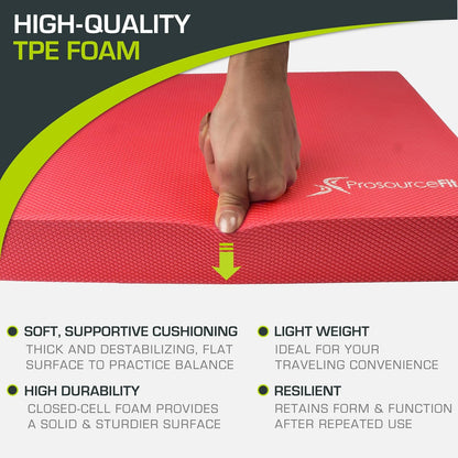 Exercise Balance Pad, Non-Slip Cushioned Foam Mat & Knee Pad for Fitness and Stability Training, Yoga, Physical Therapy