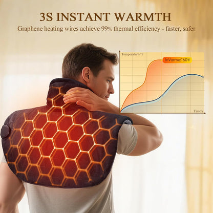 2X Graphene-Infused Heating Pad for Neck and Shoulders and Back