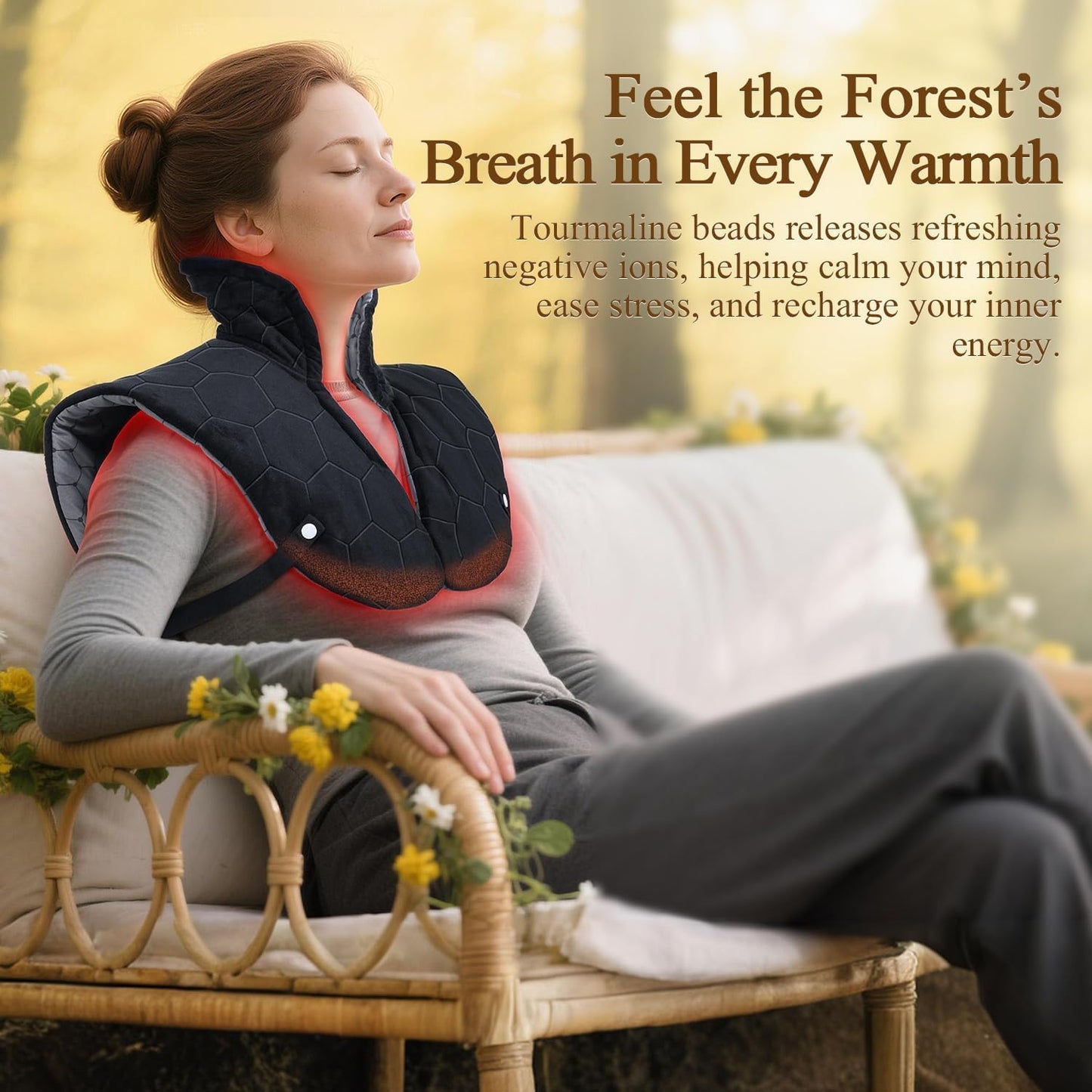 2X Graphene-Infused Heating Pad for Neck and Shoulders and Back