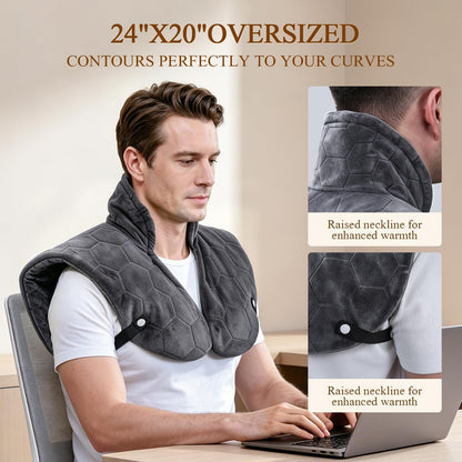 2X Graphene-Infused Heating Pad for Neck and Shoulders and Back