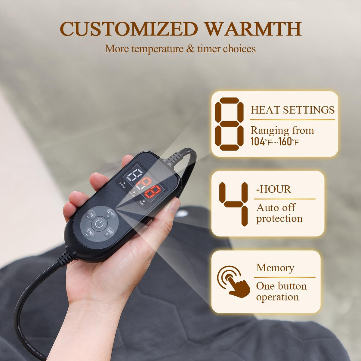2X Graphene-Infused Heating Pad for Neck and Shoulders and Back