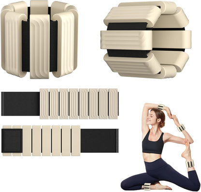 Pilates Wrist and Ankle Weights for Women - Adjustable Weighted Bangles for Men, 2 lbs Weighted Arm Bands Foot Leg Weights for Walking, Yoga, Training, Exercise, Running, Set of 2 (1LB Each)