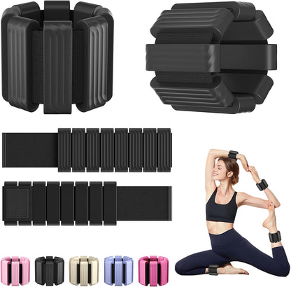 Pilates Wrist and Ankle Weights for Women - Adjustable Weighted Bangles for Men, 2 lbs Weighted Arm Bands Foot Leg Weights for Walking, Yoga, Training, Exercise, Running, Set of 2 (1LB Each)