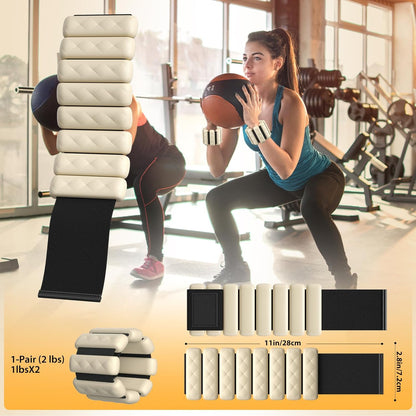 Pilates Wrist and Ankle Weights for Women - Adjustable Weighted Bangles for Men, 2 lbs Weighted Arm Bands Foot Leg Weights for Walking, Yoga, Training, Exercise, Running, Set of 2 (1LB Each)