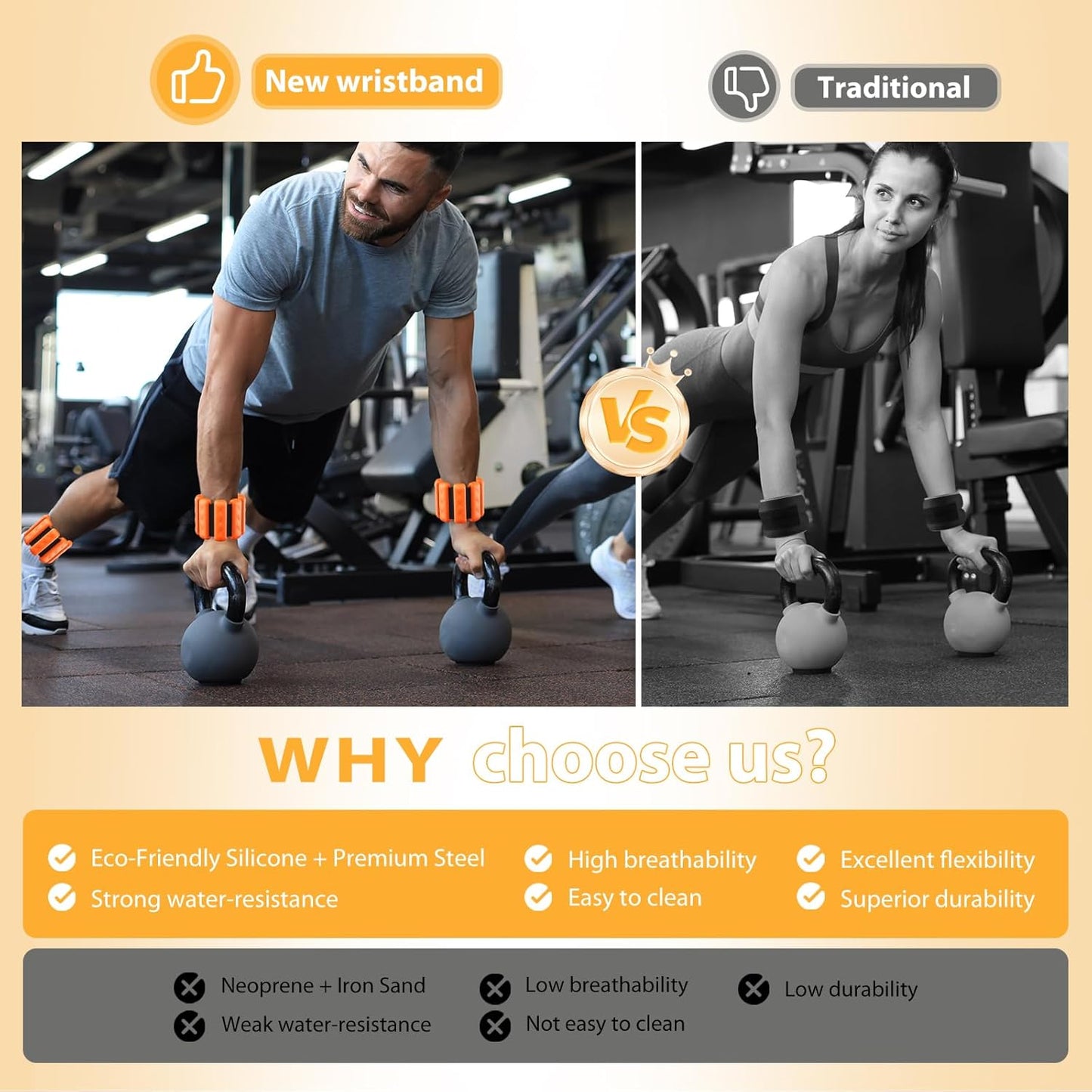 Pilates Wrist and Ankle Weights for Women - Adjustable Weighted Bangles for Men, 2 lbs Weighted Arm Bands Foot Leg Weights for Walking, Yoga, Training, Exercise, Running, Set of 2 (1LB Each)