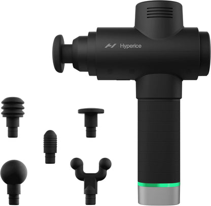 Hypervolt 2 Black - Featuring Quiet Glide Technology - Handheld Percussion Massage Gun | 3 Speeds, 5 Interchangeable Heads | Helps Relieve Sore Muscles and Stiffness