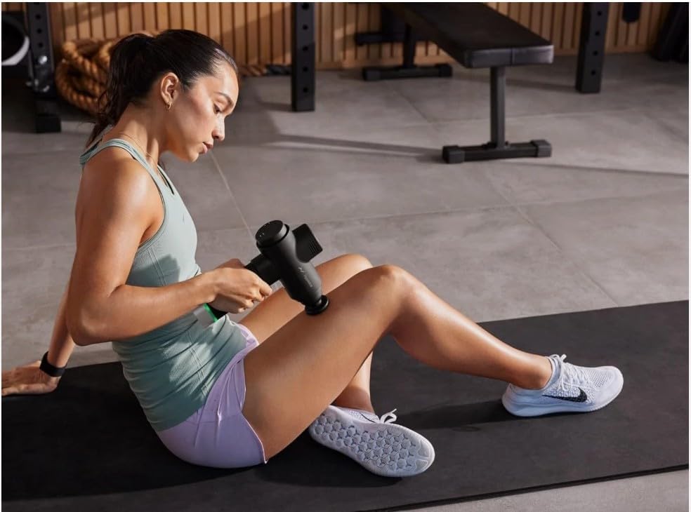 Hypervolt 2 Black - Featuring Quiet Glide Technology - Handheld Percussion Massage Gun | 3 Speeds, 5 Interchangeable Heads | Helps Relieve Sore Muscles and Stiffness