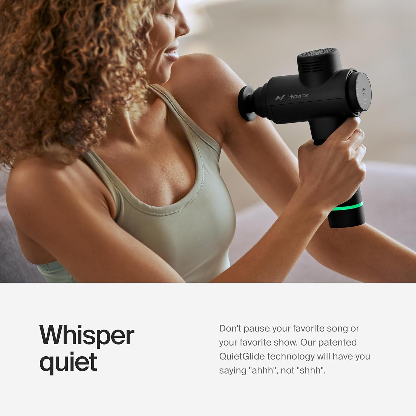 Hypervolt 2 Black - Featuring Quiet Glide Technology - Handheld Percussion Massage Gun | 3 Speeds, 5 Interchangeable Heads | Helps Relieve Sore Muscles and Stiffness