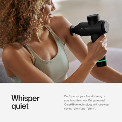 Hypervolt 2 Black - Featuring Quiet Glide Technology - Handheld Percussion Massage Gun | 3 Speeds, 5 Interchangeable Heads | Helps Relieve Sore Muscles and Stiffness