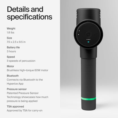 Hypervolt 2 Black - Featuring Quiet Glide Technology - Handheld Percussion Massage Gun | 3 Speeds, 5 Interchangeable Heads | Helps Relieve Sore Muscles and Stiffness