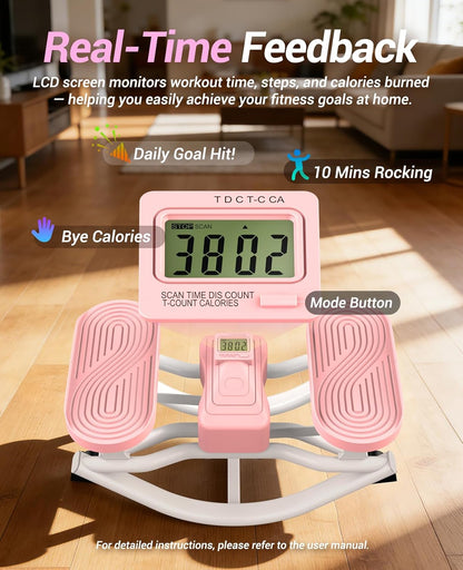 Rock Stepper Side to Side Exercise Machine, Rocking Stepper for Home Gym with LCD Display & Resistance Bands, Low-Impact Step Rocker Workout Equipment Supports 330 lbs