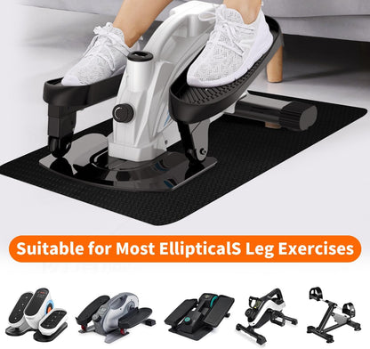 Double-Sided Non-Slip Workout Mat for Elliptical Machine, 23.6" x 17" Stepper Mat for Under Desk Ellipticals & Pedal Exercisers, Stability & Floor Protection, Vibration Plate Mat Compatible