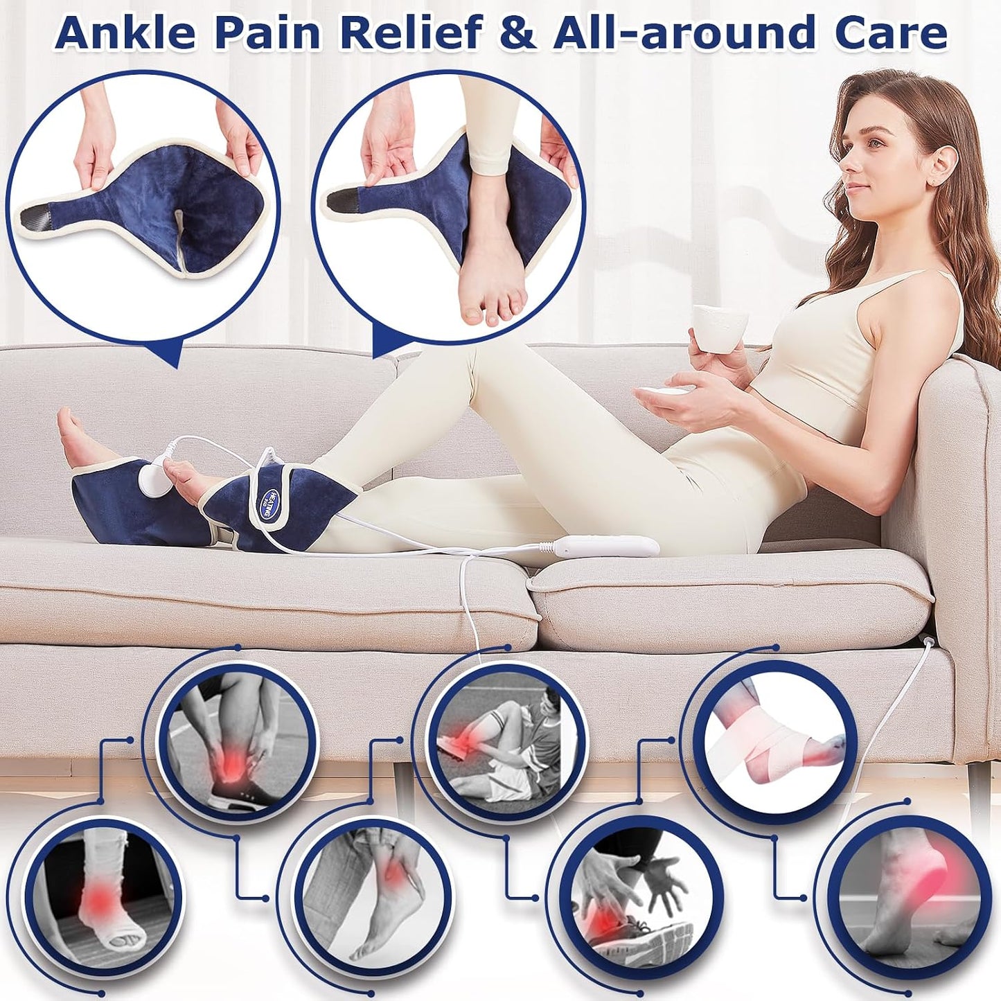 Electric Neck Heating Pad for Pain Relief, 86℉-158℉ & 30S Heating Heated Neck Wrap Warmer for Soreness Stiffness, Super Soft Heated Scarf, Neck Heat Pad, Auto Shut-Off Timer, Gifts for Women