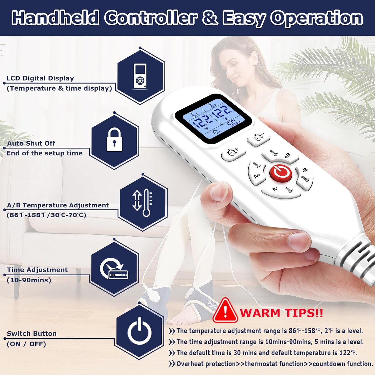 Electric Neck Heating Pad for Pain Relief, 86℉-158℉ & 30S Heating Heated Neck Wrap Warmer for Soreness Stiffness, Super Soft Heated Scarf, Neck Heat Pad, Auto Shut-Off Timer, Gifts for Women