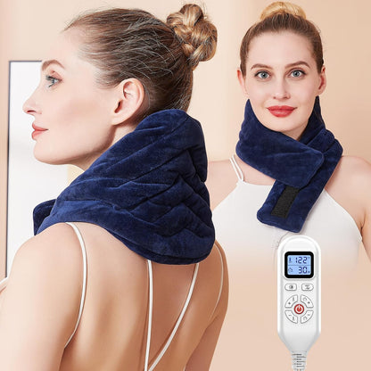 Electric Neck Heating Pad for Pain Relief, 86℉-158℉ & 30S Heating Heated Neck Wrap Warmer for Soreness Stiffness, Super Soft Heated Scarf, Neck Heat Pad, Auto Shut-Off Timer, Gifts for Women
