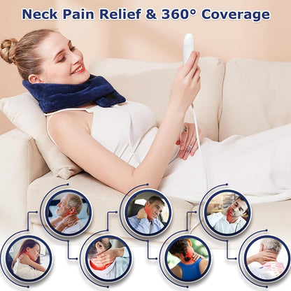 Electric Neck Heating Pad for Pain Relief, 86℉-158℉ & 30S Heating Heated Neck Wrap Warmer for Soreness Stiffness, Super Soft Heated Scarf, Neck Heat Pad, Auto Shut-Off Timer, Gifts for Women