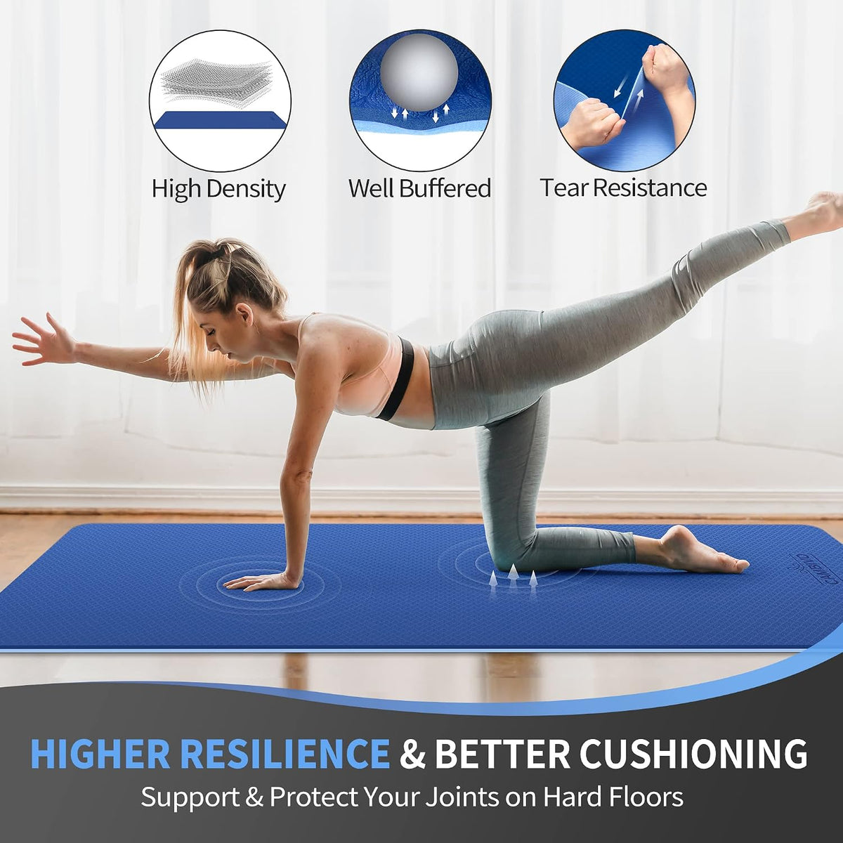 Extra Wide Yoga Mat for Women and Men (72"/84"x 32"x 1/4") TPE Workout Mat, Non-slip Large Exercise Fitness Mat for Yoga, Pilates, Workout