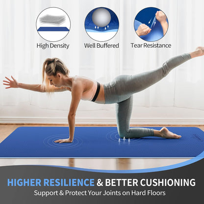 Extra Wide Yoga Mat for Women and Men (72"/84"x 32"x 1/4") TPE Workout Mat, Non-slip Large Exercise Fitness Mat for Yoga, Pilates, Workout