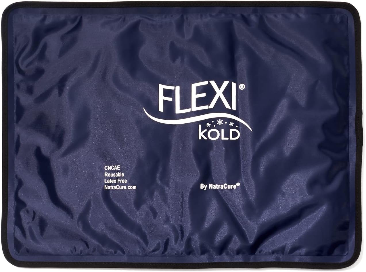 FlexiKold Gel Soft Flexible Ice Packs for Injuries - Reusable Freezer Cold Pack, Cold Compress & Cooling Gel Pad for Face, Shoulder, Hip, Leg, Arm, Ankle & Foot Injury - Medium - 7.5” x 11”