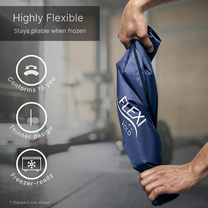 FlexiKold Gel Soft Flexible Ice Packs for Injuries - Reusable Freezer Cold Pack, Cold Compress & Cooling Gel Pad for Face, Shoulder, Hip, Leg, Arm, Ankle & Foot Injury - Medium - 7.5” x 11”