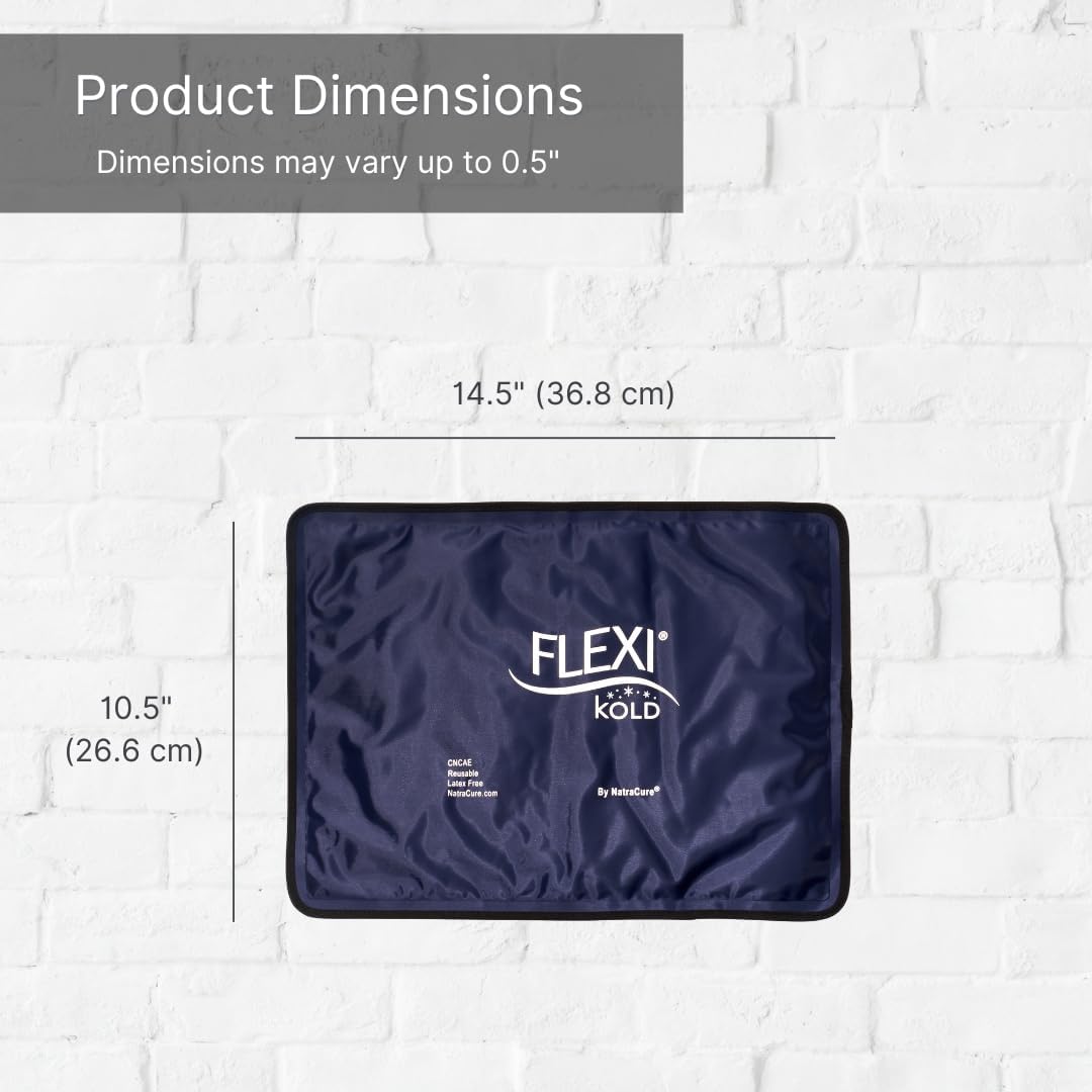 FlexiKold Gel Soft Flexible Ice Packs for Injuries - Reusable Freezer Cold Pack, Cold Compress & Cooling Gel Pad for Face, Shoulder, Hip, Leg, Arm, Ankle & Foot Injury - Medium - 7.5” x 11”