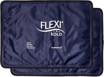 FlexiKold Gel Soft Flexible Ice Packs for Injuries - Reusable Freezer Cold Pack, Cold Compress & Cooling Gel Pad for Face, Shoulder, Hip, Leg, Arm, Ankle & Foot Injury - Medium - 7.5” x 11”