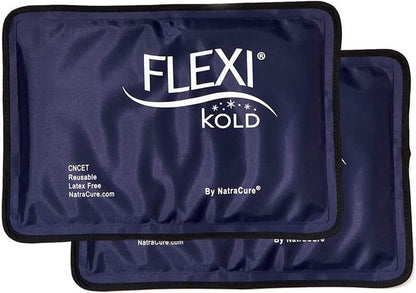 FlexiKold Gel Soft Flexible Ice Packs for Injuries - Reusable Freezer Cold Pack, Cold Compress & Cooling Gel Pad for Face, Shoulder, Hip, Leg, Arm, Ankle & Foot Injury - Medium - 7.5” x 11”