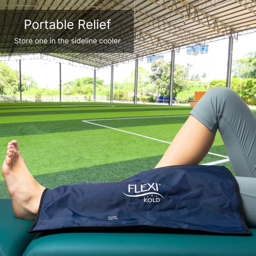 FlexiKold Gel Soft Flexible Ice Packs for Injuries - Reusable Freezer Cold Pack, Cold Compress & Cooling Gel Pad for Face, Shoulder, Hip, Leg, Arm, Ankle & Foot Injury - Medium - 7.5” x 11”