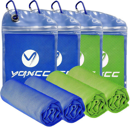 4 Pack Cooling Towels (40"x12"), Ice Cool for Neck & Face