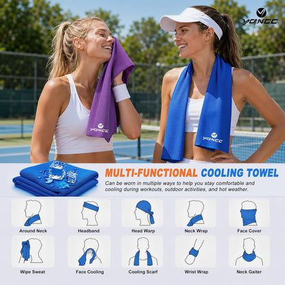 4 Pack Cooling Towels (40"x12"), Ice Cool for Neck & Face