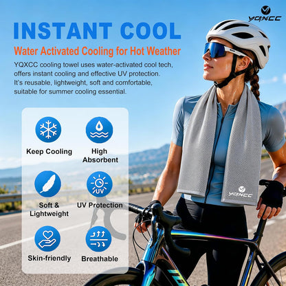 4 Pack Cooling Towels (40"x12"), Ice Cool for Neck & Face