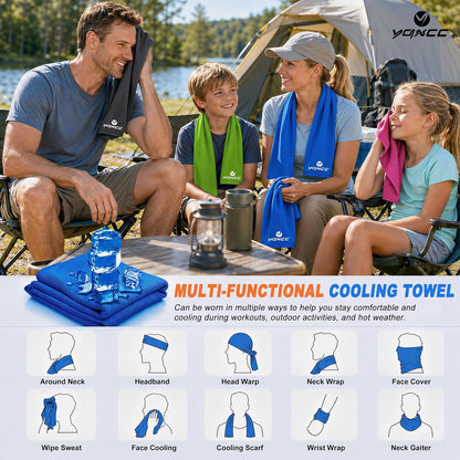 4 Pack Cooling Towels (40"x12"), Ice Cool for Neck & Face