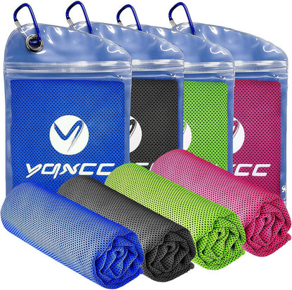 4 Pack Cooling Towels (40"x12"), Ice Cool for Neck & Face