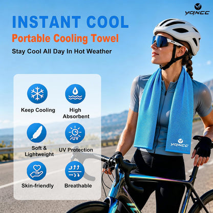 4 Pack Cooling Towels (40"x12"), Ice Cool for Neck & Face