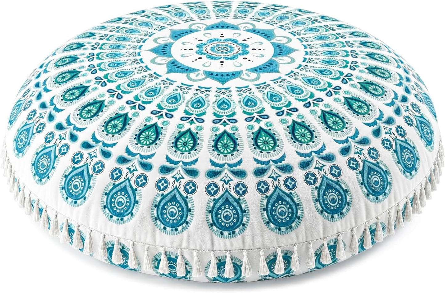 Meditation Cushion, Large Velvet Floor Pillow for Yoga, Meditation & Mindfulness, Supportive Memory Foam Bolster (Blue)