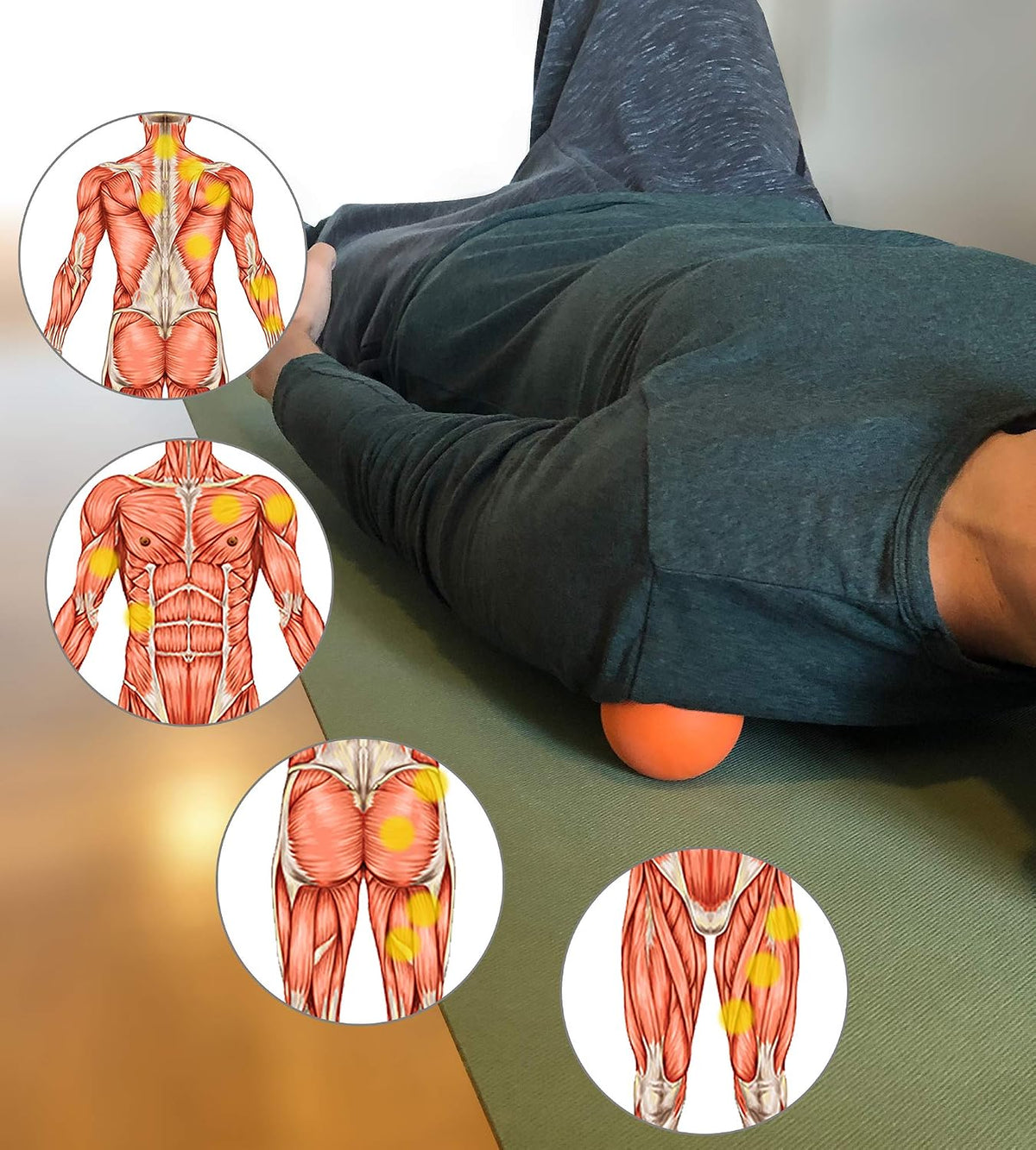 Peanut Massage Ball - Double Lacrosse Massage Ball & Mobility Ball for Physical Therapy - Deep Tissue Massage Tool for Myofascial Release, Muscle Relaxer, Acupoint Massage